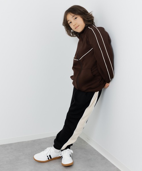 JAM & LINK（ジャムアンドリンク）の「サイド切り替え 裏毛ラインパンツ（スウェットパンツ・キッズ・ブラック/ネイビー/オートミール/サックスブルー・160/150/140/130/120/110/100）」の17枚目の写真