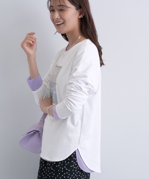 INDIVI(インディヴィ)の「【UVケア】プリントフォトロングTシャツ(Tシャツ/カットソー・レディース・チャコールグレー/ホワイト系6/ホワイト・38/34/15 /13/05/19)」の15枚目の写真