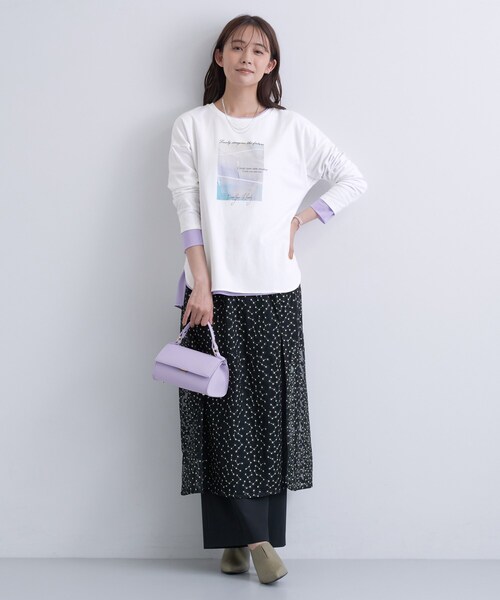 INDIVI(インディヴィ)の「【UVケア】プリントフォトロングTシャツ(Tシャツ/カットソー・レディース・チャコールグレー/ホワイト系6/ホワイト・38/34/15 /13/05/19)」の16枚目の写真