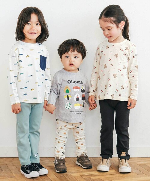 SLAP SLIP(スラップスリップ)の「【スララク/防汚加工/オーガニックコットン】わくわく男の子長袖Tシャツ(80~130cm)(Tシャツ/カットソー・キッズ・ホワイト/ベージュ/ネイビー/グレー/グリーン/ホワイト系その他/ブラック系その他/ブルー系その他2・80cm/90cm/110cm/100cm/120cm/130cm)」の11枚目の写真