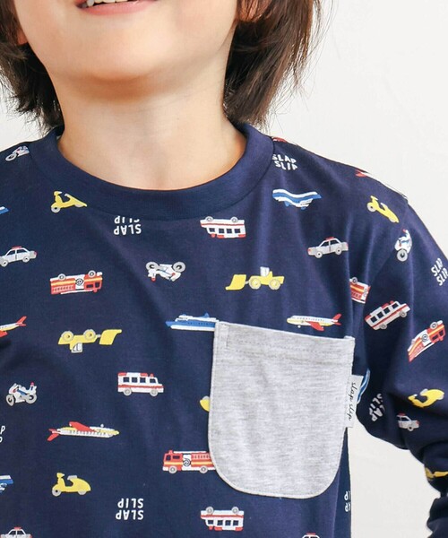 SLAP SLIP(スラップスリップ)の「【スララク/防汚加工/オーガニックコットン】わくわく男の子長袖Tシャツ(80~130cm)(Tシャツ/カットソー・キッズ・ホワイト/ベージュ/ネイビー/グレー/グリーン/ホワイト系その他/ブラック系その他/ブルー系その他2・80cm/90cm/110cm/100cm/120cm/130cm)」の20枚目の写真