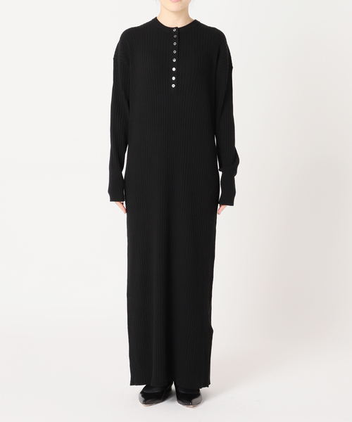 手洗い可 / 追加》ヘンリーネックリブニットワンピース（ワンピース