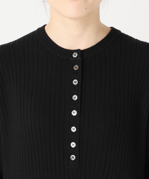 手洗い可 / 追加》ヘンリーネックリブニットワンピース（ワンピース