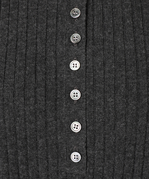 手洗い可 / 追加》ヘンリーネックリブニットワンピース（ワンピース