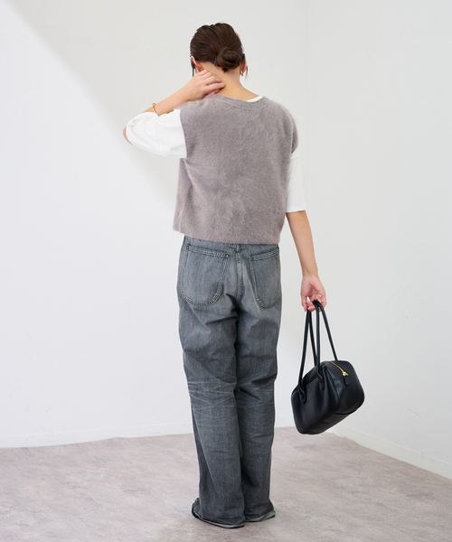 FRAMeWORK（フレームワーク）の「enrica/エンリカ カシミヤシャギーベスト（ベスト・レディース・イエロー/ライトグレー・FREE）」の5枚目の写真