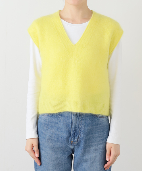 FRAMeWORK（フレームワーク）の「enrica/エンリカ カシミヤシャギーベスト（ベスト・レディース・イエロー/ライトグレー・FREE）」の13枚目の写真
