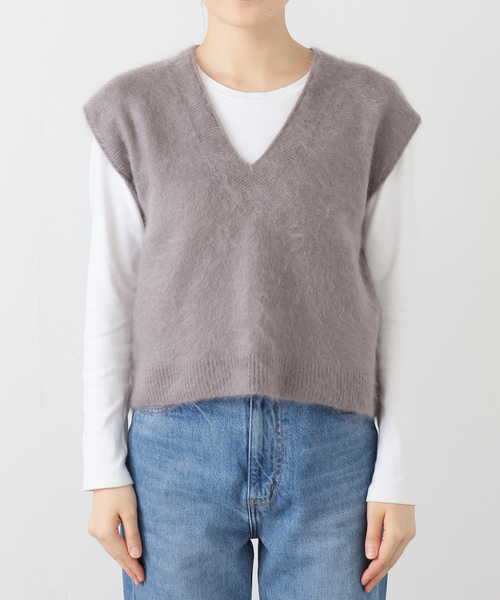 FRAMeWORK（フレームワーク）の「enrica/エンリカ カシミヤシャギーベスト（ベスト・レディース・イエロー/ライトグレー・FREE）」の17枚目の写真