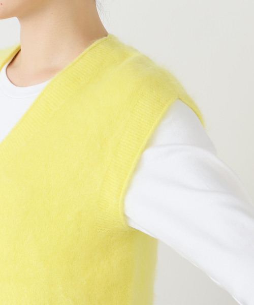 FRAMeWORK（フレームワーク）の「enrica/エンリカ カシミヤシャギーベスト（ベスト・レディース・イエロー/ライトグレー・FREE）」の18枚目の写真