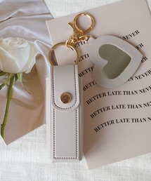 ammy.（エイミードット）の「【 ammy. / エイミードット 】 ハートチャームミラー付き リップケース キーホルダー（チャーム）」