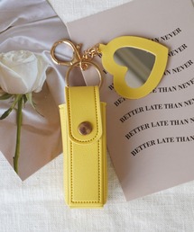 ammy.（エイミードット）の「【 ammy. / エイミードット 】 ハートチャームミラー付き リップケース キーホルダー（チャーム）」