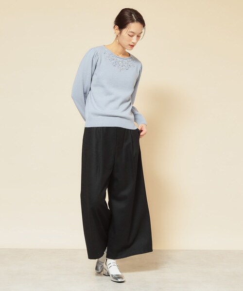 Sunauna(スーナウーナ)の「【COLLECTION LINE】ベルト付ガウチョパンツ(その他パンツ・レディース・ブラック/ダークウッド/オフホワイト・40/38/36)」の8枚目の写真