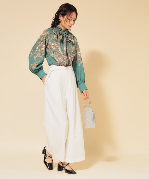 Sunauna(スーナウーナ)の「【COLLECTION LINE】ベルト付ガウチョパンツ(その他パンツ・レディース・ブラック/ダークウッド/オフホワイト・40/38/36)」の15枚目の写真
