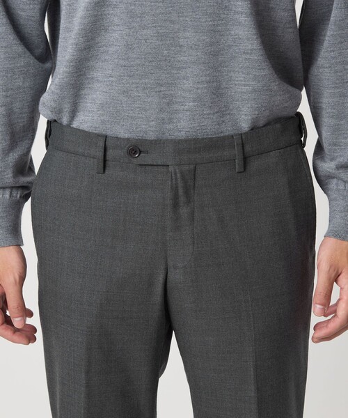 green label relaxing（グリーンレーベルリラクシング）の「TW サキソニー アジャスター スリム スラックス -ウォッシャブル・ストレッチ-（スラックス・メンズ・ダークグリーン/ダークブラウン/グレー/ダークグレー・XS/S/M/L/XL）」の11枚目の写真