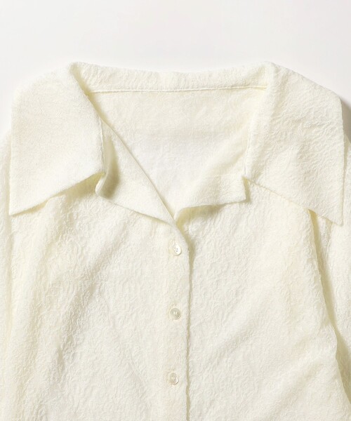 Ray BEAMS(レイビームス)の「RBS / カットレース ビッグカラー シャツ(シャツ/ブラウス・レディース・オフホワイト/ブラック・ONE SIZE)」の4枚目の写真