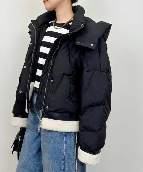 LUGIVA（ルギヴァ）の「ムートン切り替えダウンジャケット（ダウンジャケット/コート・レディース・ブラック/オフホワイト・M）」の20枚目の写真