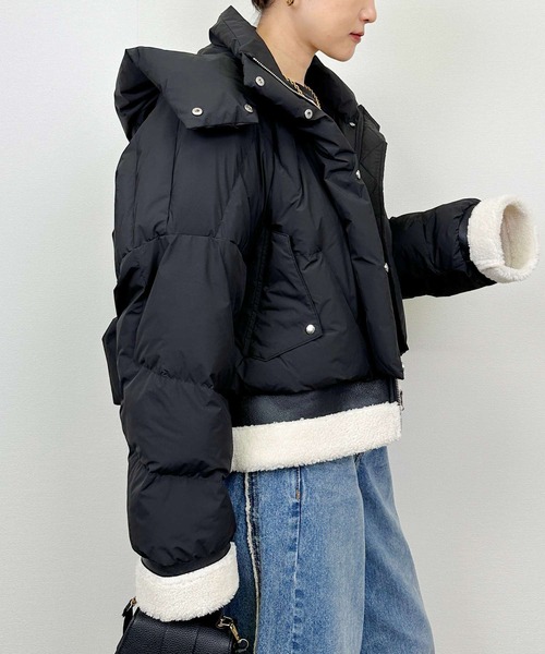 LUGIVA（ルギヴァ）の「ムートン切り替えダウンジャケット（ダウンジャケット/コート・レディース・ブラック/オフホワイト・M）」の22枚目の写真