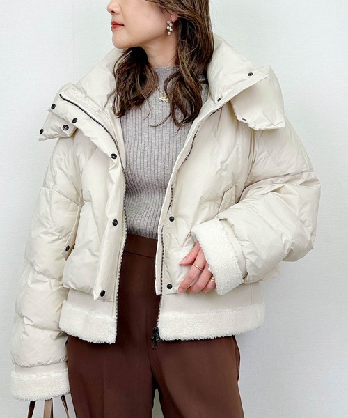 LUGIVA（ルギヴァ）の「ムートン切り替えダウンジャケット（ダウンジャケット/コート・レディース・ブラック/オフホワイト・M）」の7枚目の写真