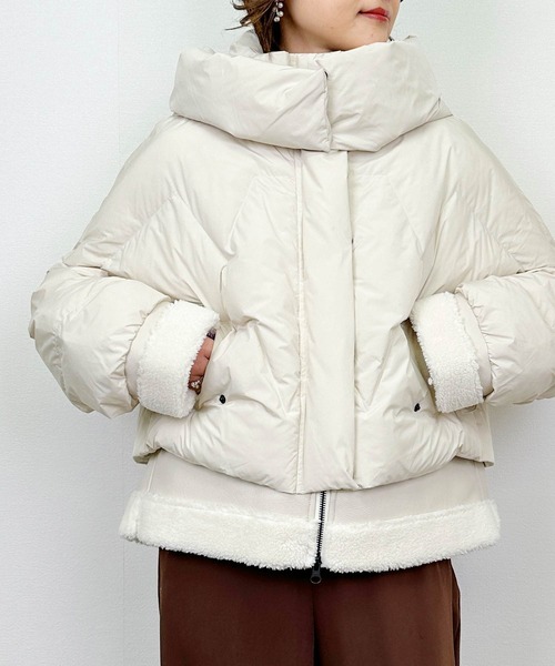 セール】ムートン切り替えダウンジャケット（ダウンジャケット/コート