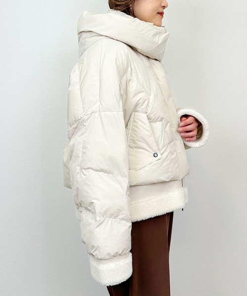 LUGIVA（ルギヴァ）の「ムートン切り替えダウンジャケット（ダウンジャケット/コート・レディース・ブラック/オフホワイト・M）」の12枚目の写真