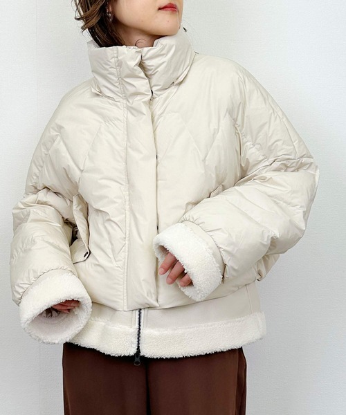 LUGIVA（ルギヴァ）の「ムートン切り替えダウンジャケット（ダウンジャケット/コート・レディース・ブラック/オフホワイト・M）」の15枚目の写真