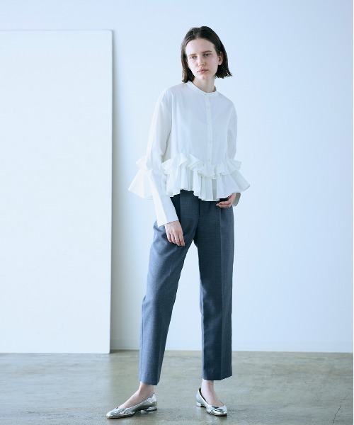 Marilyn Moon(マリリンムーン)の「spiral raffle blouse(シャツ/ブラウス・レディース・ブラック/ホワイト/キャメル・FREE)」の9枚目の写真