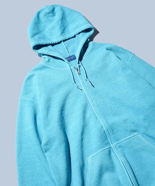 TOWNCRAFT（タウンクラフト）の「TOWNCRAFT / タウンクラフト 90S PIGMENT FULL ZIP HOODIE ヴィンテージ加工 ピグメントダイ ジップアップパーカー（パーカー・メンズ・ライトグリーン/ピンク/ネイビー/パープル/グレー/ターコイズブルー/ブラック/ブルーグレー/ライトブルー/オリーブ・MEDIUM/LARGE/X-LARGE/XX-LARGE）」の8枚目の写真