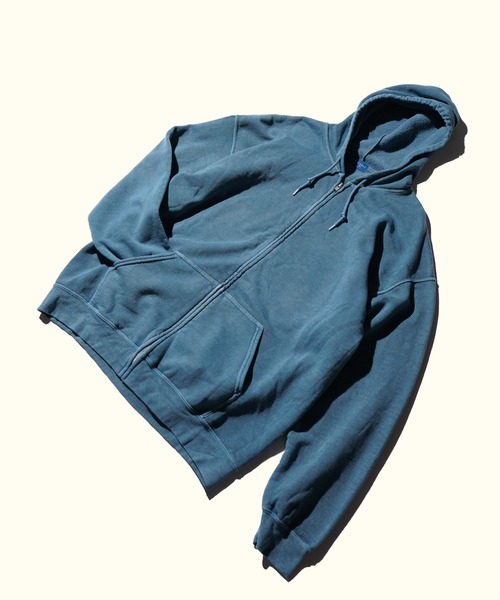 TOWNCRAFT(タウンクラフト)の「TOWNCRAFT / タウンクラフト 90S PIGMENT FULL ZIP HOODIE ヴィンテージ加工 ピグメントダイ ジップアップパーカー(パーカー・メンズ・ライトグリーン/ピンク/ネイビー/パープル/グレー/ターコイズブルー/ブラック/ブルーグレー/ライトブルー/オリーブ/ナチュラル/ダークネイビー/ダークブラウン/インディゴブルー・MEDIUM/LARGE/X-LARGE/XX-LARGE)」の11枚目の写真