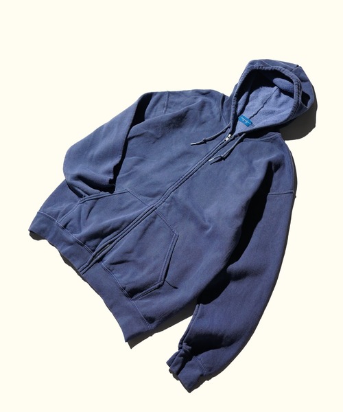 TOWNCRAFT(タウンクラフト)の「TOWNCRAFT / タウンクラフト 90S PIGMENT FULL ZIP HOODIE ヴィンテージ加工 ピグメントダイ ジップアップパーカー(パーカー・メンズ・ライトグリーン/ピンク/ネイビー/パープル/グレー/ターコイズブルー/ブラック/ブルーグレー/ライトブルー/オリーブ/ナチュラル/ダークネイビー/ダークブラウン/インディゴブルー・MEDIUM/LARGE/X-LARGE/XX-LARGE)」の12枚目の写真