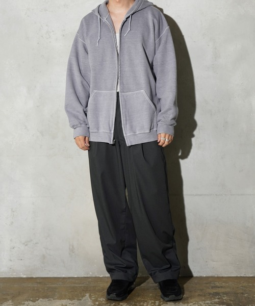 (古着)90s カシミヤジップパーカー ニット フーディー　cityboy 古着)90s カシミヤジップパーカー ニット フーディー cityboy