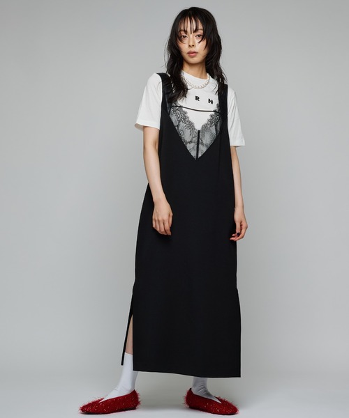 Narcissus(ナルシス)の「【前後2WAY】大人女性ロングワンピース レースデザイン(ワンピース・レディース・グレー/ブラック・FREE)」の6枚目の写真