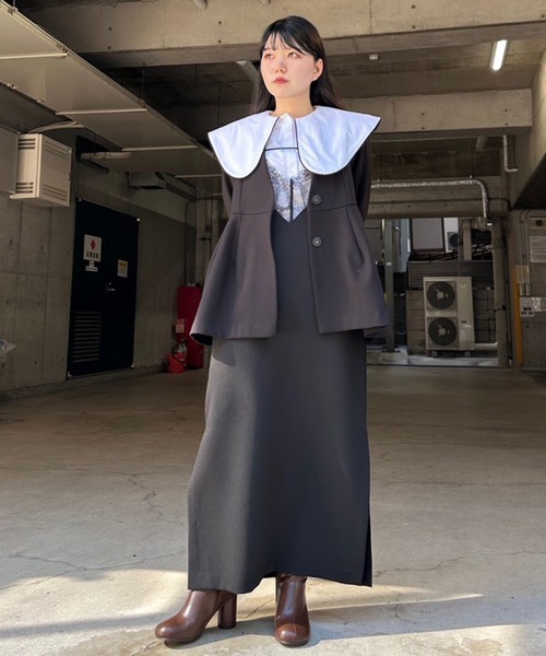 Narcissus(ナルシス)の「【前後2WAY】大人女性ロングワンピース レースデザイン(ワンピース・レディース・グレー/ブラック・FREE)」の20枚目の写真