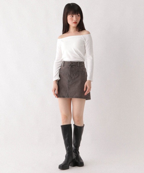 Heather（ヘザー）の「カップ付きオフショルTEE　599323（Tシャツ/カットソー・レディース・ブラック/オフホワイト・S/M）」の17枚目の写真