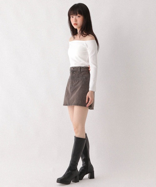 Heather（ヘザー）の「カップ付きオフショルTEE　599323（Tシャツ/カットソー・レディース・ブラック/オフホワイト・S/M）」の18枚目の写真