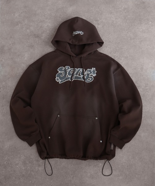 セール】【SEQUENZ/シークエンズ】Fringe logo pullover hoodie/別注