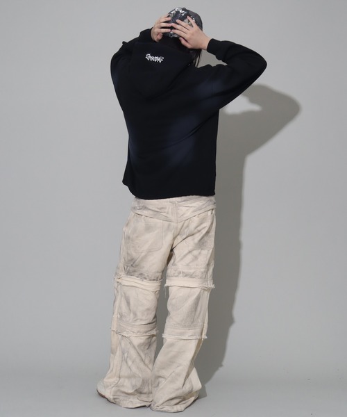 SEQUENZ(シークエンズ)の「【SEQUENZ/シークエンズ】Fringe logo pullover hoodie/別注 ヴィンテージ フリンジロゴ プルオーバーパーカー(パーカー・メンズ・ブラック/ダークネイビー/ダークブラウン/ピンク・S/L/M)」の22枚目の写真