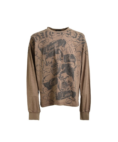 BREATH(ブレス)の「SKULL WASH LS TEE(Tシャツ/カットソー・メンズ・ブラック/ブラウン・MEDIUM/LARGE/X-LARGE/XX-LARGE)」の1枚目の写真