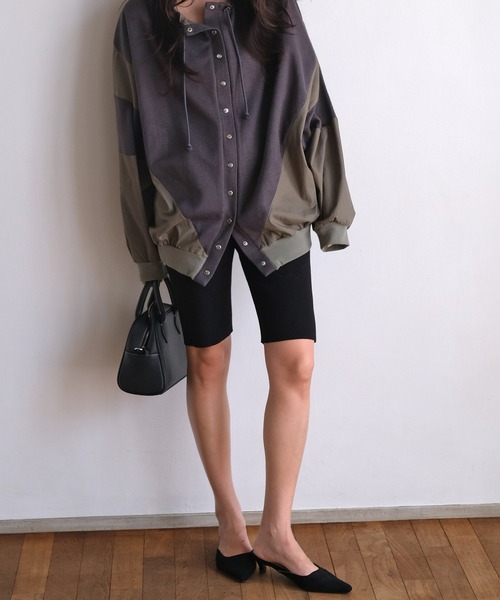 AKTE(アクテ)の「ハーフニットレギンス(その他パンツ・レディース・ブラック/ライトベージュ・1/2)」の4枚目の写真