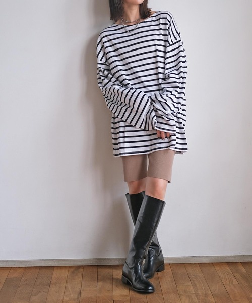 AKTE(アクテ)の「ハーフニットレギンス(その他パンツ・レディース・ブラック/ライトベージュ・1/2)」の12枚目の写真