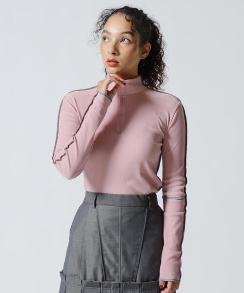 AULA AILA(アウラアイラ)の「AULA AILA(アウラ アイラ)別注ハイネックベロアTOPS(Tシャツ/カットソー・レディース・グレー/ブラック/ピンク・0)」の19枚目の写真