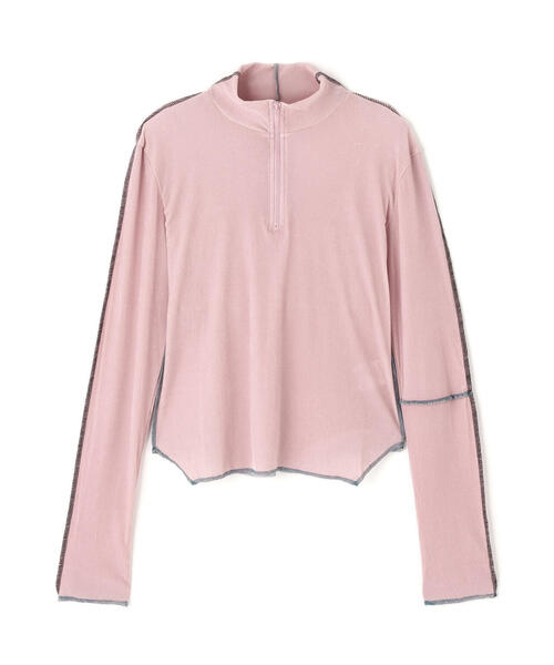 AULA AILA(アウラアイラ)の「AULA AILA(アウラ アイラ)別注ハイネックベロアTOPS(Tシャツ/カットソー・レディース・グレー/ブラック/ピンク・0)」の3枚目の写真