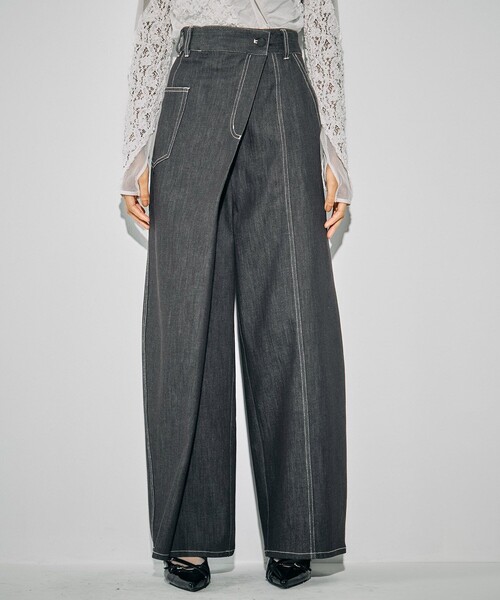 ウォッシャブルサイドラップデニムパンツ｜ウォッシャブル/軽量