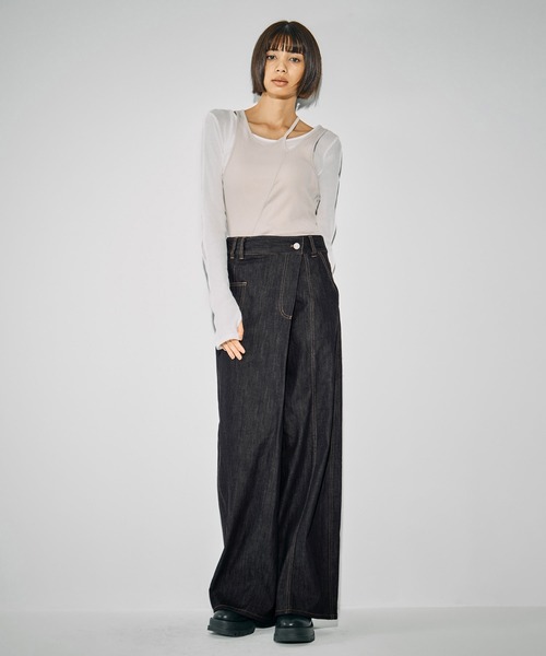 UNITED TOKYO(ユナイテッドトウキョウ)の「【残りわずか!】ウォッシャブルサイドラップデニムパンツ|ウォッシャブル/軽量/ストレッチ/春服(デニムパンツ・レディース・ブルー/ブラック・1/2)」の17枚目の写真