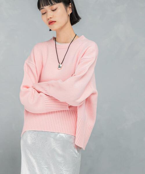 URBAN RESEARCH ROSSO WOMEN（アーバンリサーチ　ロッソ）の「『WEB/一部店舗限定』エクストラファインシームデザインニット（ニット/セーター・レディース・ホワイト系その他/ブラウン/ロイヤルブルー/グレー/イエロー系その他/ピンク系その他・FREE）」の6枚目の写真