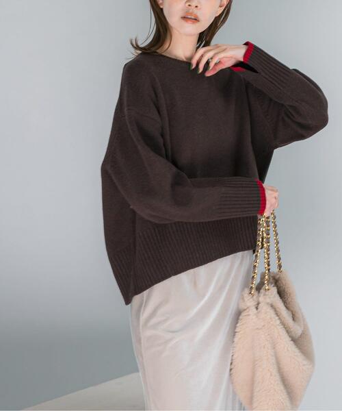 URBAN RESEARCH ROSSO WOMEN（アーバンリサーチ　ロッソ）の「『WEB/一部店舗限定』エクストラファインシームデザインニット（ニット/セーター・レディース・ホワイト系その他/ブラウン/ロイヤルブルー/グレー/イエロー系その他/ピンク系その他・FREE）」の4枚目の写真