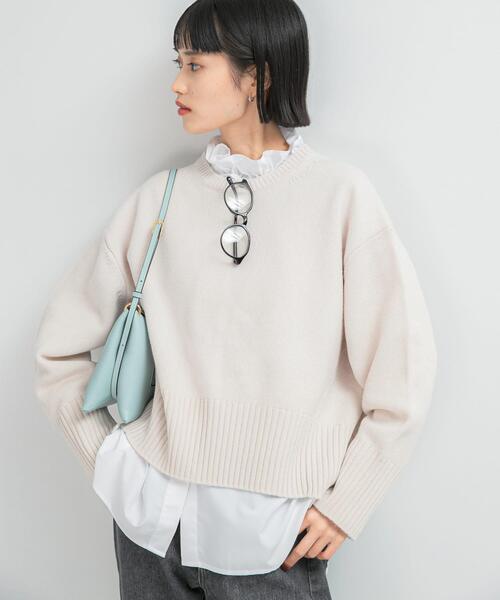 URBAN RESEARCH ROSSO WOMEN（アーバンリサーチ　ロッソ）の「『WEB/一部店舗限定』エクストラファインシームデザインニット（ニット/セーター・レディース・ホワイト系その他/ブラウン/ロイヤルブルー/グレー/イエロー系その他/ピンク系その他・FREE）」の21枚目の写真