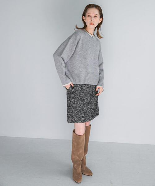 URBAN RESEARCH ROSSO WOMEN（アーバンリサーチ　ロッソ）の「『WEB/一部店舗限定』エクストラファインシームデザインニット（ニット/セーター・レディース・ホワイト系その他/ブラウン/ロイヤルブルー/グレー/イエロー系その他/ピンク系その他・FREE）」の9枚目の写真