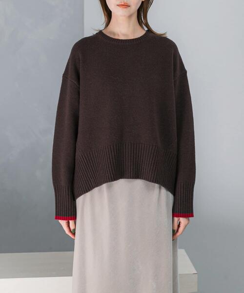 URBAN RESEARCH ROSSO WOMEN（アーバンリサーチ　ロッソ）の「『WEB/一部店舗限定』エクストラファインシームデザインニット（ニット/セーター・レディース・ホワイト系その他/ブラウン/ロイヤルブルー/グレー/イエロー系その他/ピンク系その他・FREE）」の15枚目の写真