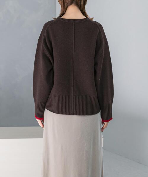 URBAN RESEARCH ROSSO WOMEN（アーバンリサーチ　ロッソ）の「『WEB/一部店舗限定』エクストラファインシームデザインニット（ニット/セーター・レディース・ホワイト系その他/ブラウン/ロイヤルブルー/グレー/イエロー系その他/ピンク系その他・FREE）」の17枚目の写真