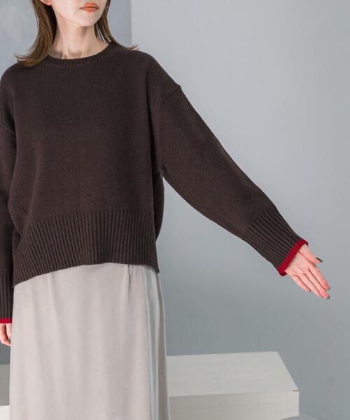 URBAN RESEARCH ROSSO WOMEN（アーバンリサーチ　ロッソ）の「『WEB/一部店舗限定』エクストラファインシームデザインニット（ニット/セーター・レディース・ホワイト系その他/ブラウン/ロイヤルブルー/グレー/イエロー系その他/ピンク系その他・FREE）」の18枚目の写真