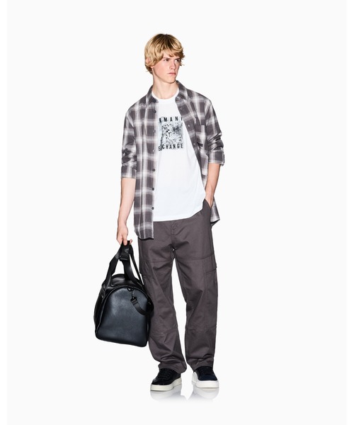 ARMANI EXCHANGE（アルマーニエクスチェンジ）の「【A|X アルマーニ エクスチェンジ】CL チェックパターン 長袖シャツ/REGULAR+（シャツ/ブラウス・メンズ・スモークグレー・LARGE/MEDIUM/SMALL/X-LARGE/X-SMALL）」の5枚目の写真